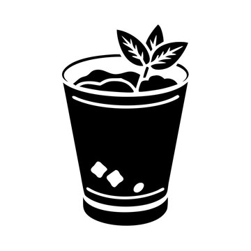 mint julep icon, mint julep silhouette vector illustration-simple silhouette illustration of mint julep, perfect for mint julep logos and icons
