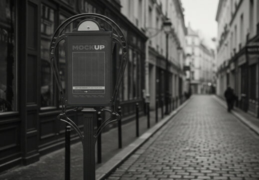 Art Nouveau Sign Mockup on the Street