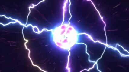 3D animation rotating energy ball with beautiful energy charges - Powered by Adobe