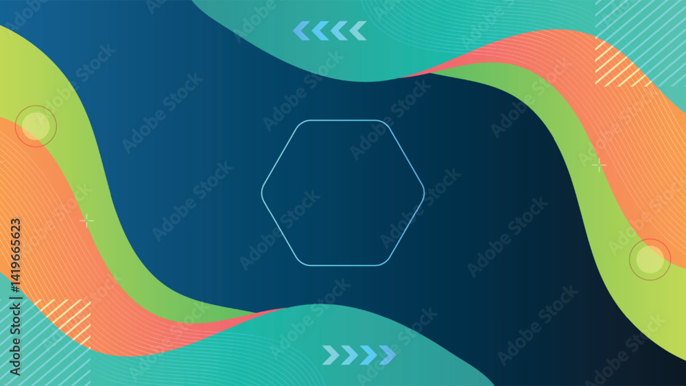 Poster creative abstract design with wavy colorful shapes and modern elements perfect for digital themes