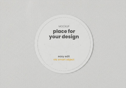 Front Circle Patch Fabric Mockup