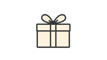 Gift Box Icon, Simple Design (1)