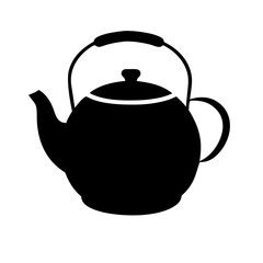green tea pot icon, green tea pot silhouette vector illustration-simple silhouette illustration of green tea pot, perfect for green tea pot logos and icons