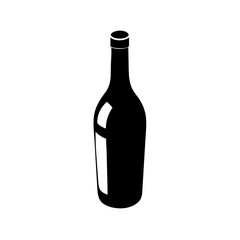 red wine bottle icon, red wine bottle silhouette vector illustration-simple silhouette illustration of red wine bottle, perfect for red wine bottle logos and icons
