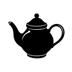 green tea pot icon, green tea pot silhouette vector illustration-simple silhouette illustration of green tea pot, perfect for green tea pot logos and icons