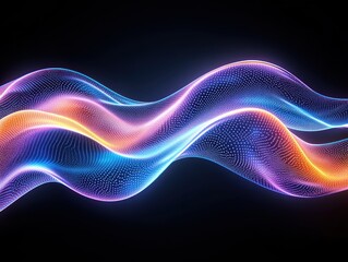 Fototapeta premium Abstract Wave Forms with Glowing Particles