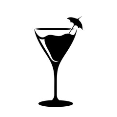 cocktail glass icon, cocktail glass silhouette vector illustration-simple silhouette illustration of cocktail glass, perfect for cocktail glass logos and icons