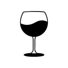wine glass icon, wine glass silhouette vector illustration-simple silhouette illustration of wine glass, perfect for wine glass logos and icons
