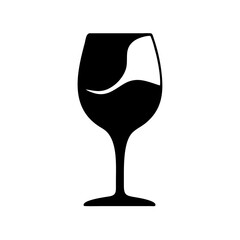 wine glass icon, wine glass silhouette vector illustration-simple silhouette illustration of wine glass, perfect for wine glass logos and icons