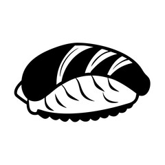 sushi nigiri icon, sushi nigiri silhouette vector illustration-simple silhouette illustration of sushi nigiri, perfect for sushi nigiri logos and icons