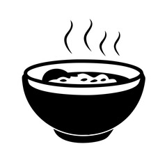 soup bowl icon, soup bowl silhouette vector illustration-simple silhouette illustration of soup bowl, perfect for soup bowl logos and icons