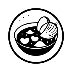 clam chowder icon, clam chowder silhouette vector illustration-simple silhouette illustration of clam chowder, perfect for clam chowder logos and icons