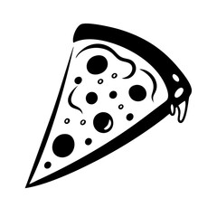 cheese pizza icon, cheese pizza silhouette vector illustration-simple silhouette illustration of cheese pizza, perfect for cheese pizza logos and icons