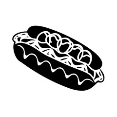 meatball sub icon, meatball sub silhouette vector illustration-simple silhouette illustration of meatball sub, perfect for meatball sub logos and icons