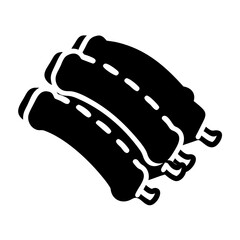 bbq ribs icon, bbq ribs silhouette vector illustration-simple silhouette illustration of bbq ribs, perfect for bbq ribs logos and icons