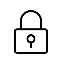 Flat Line Lock Icon – Password Protection and Privacy Symbol