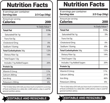  Nutrition Facts, label Nutrition facts, nutrition facts label, template,