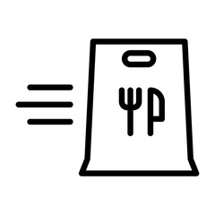 food delivery outline icon. food delivery service black line illustration.
