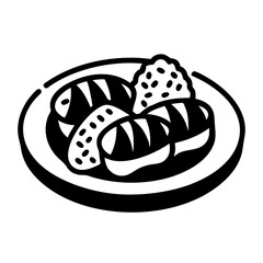 sushi platter icon, sushi platter silhouette vector illustration-simple silhouette illustration of sushi platter, perfect for sushi platter logos and icons