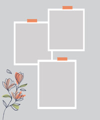 3 photo collage template. vector illustration, new collections