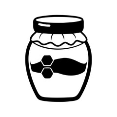 honey jar icon, honey jar silhouette vector illustration-simple silhouette illustration of honey jar, perfect for honey jar logos and icons