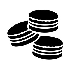 macarons icon, macarons silhouette vector illustration-simple silhouette illustration of macarons, perfect for macarons logos and icons