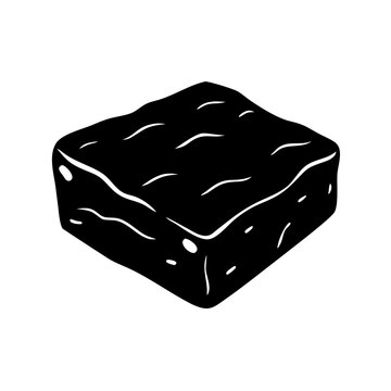 brownie square icon, brownie square silhouette vector illustration-simple silhouette illustration of brownie square, perfect for brownie square logos and icons