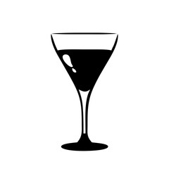 cocktail glass icon, cocktail glass silhouette vector illustration-simple silhouette illustration of cocktail glass, perfect for cocktail glass logos and icons