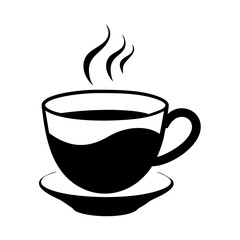tea cup icon, tea cup silhouette vector illustration-simple silhouette illustration of tea cup, perfect for tea cup logos and icons