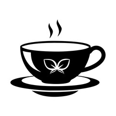 tea cup icon, tea cup silhouette vector illustration-simple silhouette illustration of tea cup, perfect for tea cup logos and icons