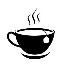 tea cup icon, tea cup silhouette vector illustration-simple silhouette illustration of tea cup, perfect for tea cup logos and icons
