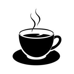 cup of coffee icon, cup of coffee silhouette vector illustration-simple silhouette illustration of cup of coffee, perfect for cup of coffee logos and icons