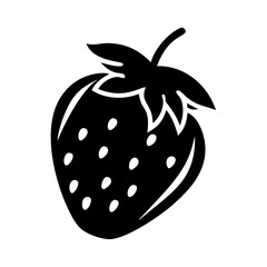 strawberry icon, strawberry silhouette vector illustration-simple silhouette illustration of strawberry, perfect for strawberry logos and icons