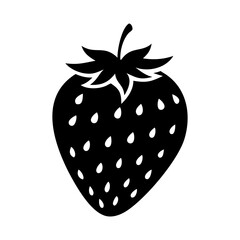strawberry icon, strawberry silhouette vector illustration-simple silhouette illustration of strawberry, perfect for strawberry logos and icons