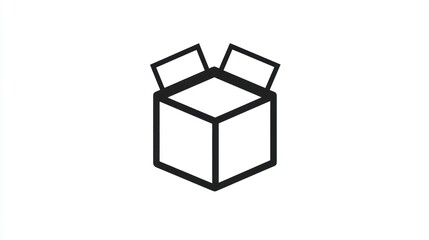 Opened Box Graphic, White Background