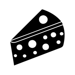 cheese wedge icon, cheese wedge silhouette vector illustration-simple silhouette illustration of cheese wedge, perfect for cheese wedge logos and icons