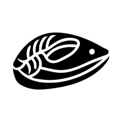 fish fillet icon, fish fillet silhouette vector illustration-simple silhouette illustration of fish fillet, perfect for fish fillet logos and icons