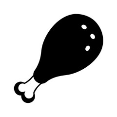 chicken drumstick icon, chicken drumstick silhouette vector illustration-simple silhouette illustration of chicken drumstick, perfect for chicken drumstick logos and icons