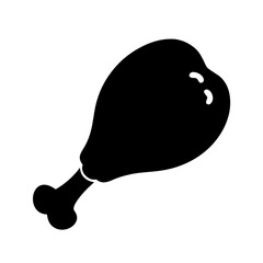 chicken drumstick icon, chicken drumstick silhouette vector illustration-simple silhouette illustration of chicken drumstick, perfect for chicken drumstick logos and icons