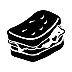 grilled cheese icon, grilled cheese silhouette vector illustration-simple silhouette illustration of grilled cheese, perfect for grilled cheese logos and icons