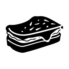 grilled cheese icon, grilled cheese silhouette vector illustration-simple silhouette illustration of grilled cheese, perfect for grilled cheese logos and icons