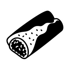 burrito icon, burrito silhouette vector illustration-simple silhouette illustration of burrito, perfect for burrito logos and icons