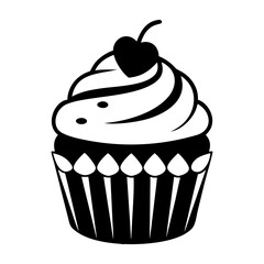 cupcake icon, cupcake silhouette vector illustration-simple silhouette illustration of cupcake, perfect for cupcake logos and icons