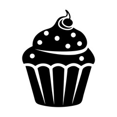 cupcake icon, cupcake silhouette vector illustration-simple silhouette illustration of cupcake, perfect for cupcake logos and icons