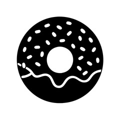 donut with sprinkles icon, donut with sprinkles silhouette vector illustration-simple silhouette illustration of donut with sprinkles, perfect for donut with sprinkles logos and icons
