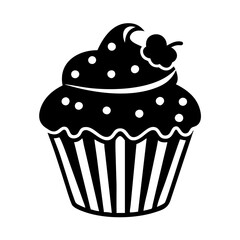 cupcake icon, cupcake silhouette vector illustration-simple silhouette illustration of cupcake, perfect for cupcake logos and icons