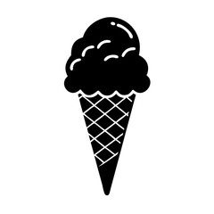 ice cream cone icon, ice cream cone silhouette vector illustration-simple silhouette illustration of ice cream cone, perfect for ice cream cone logos and icons