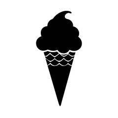 ice cream cone icon, ice cream cone silhouette vector illustration-simple silhouette illustration of ice cream cone, perfect for ice cream cone logos and icons