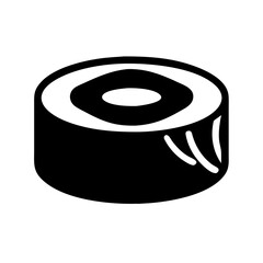 sushi roll icon, sushi roll silhouette vector illustration-simple silhouette illustration of sushi roll, perfect for sushi roll logos and icons