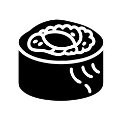 sushi roll icon, sushi roll silhouette vector illustration-simple silhouette illustration of sushi roll, perfect for sushi roll logos and icons